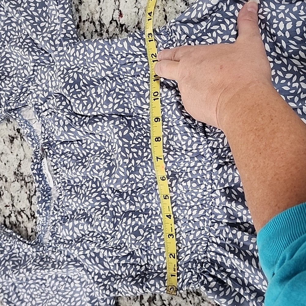 Sincerely Jules Medium Jumpsuit. Blue/White. 2 Pockets. Elastic Waist & Top - Picture 9 of 11